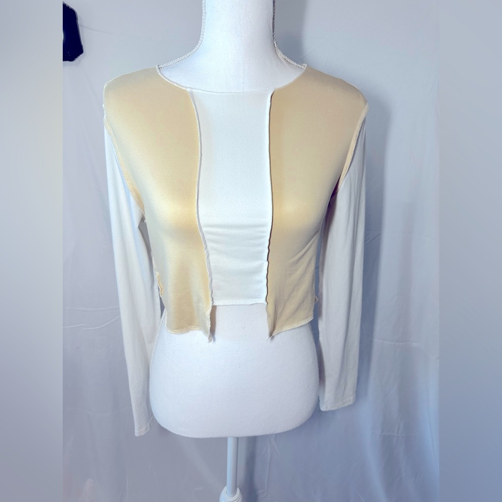 White and yellow crop top, SHEIN, size medium.